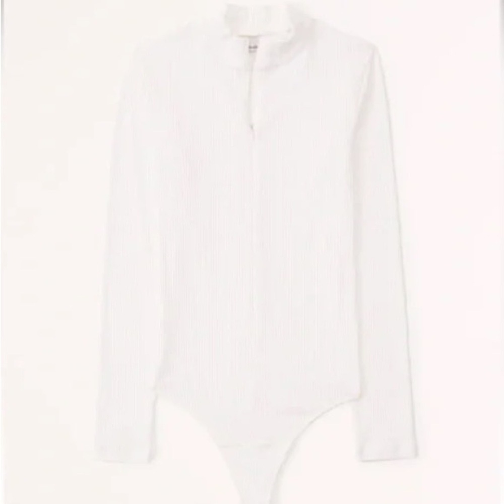 Abercrombie & Fitch White/Cream Ribbed Bodysuit - Picture 1 of 3